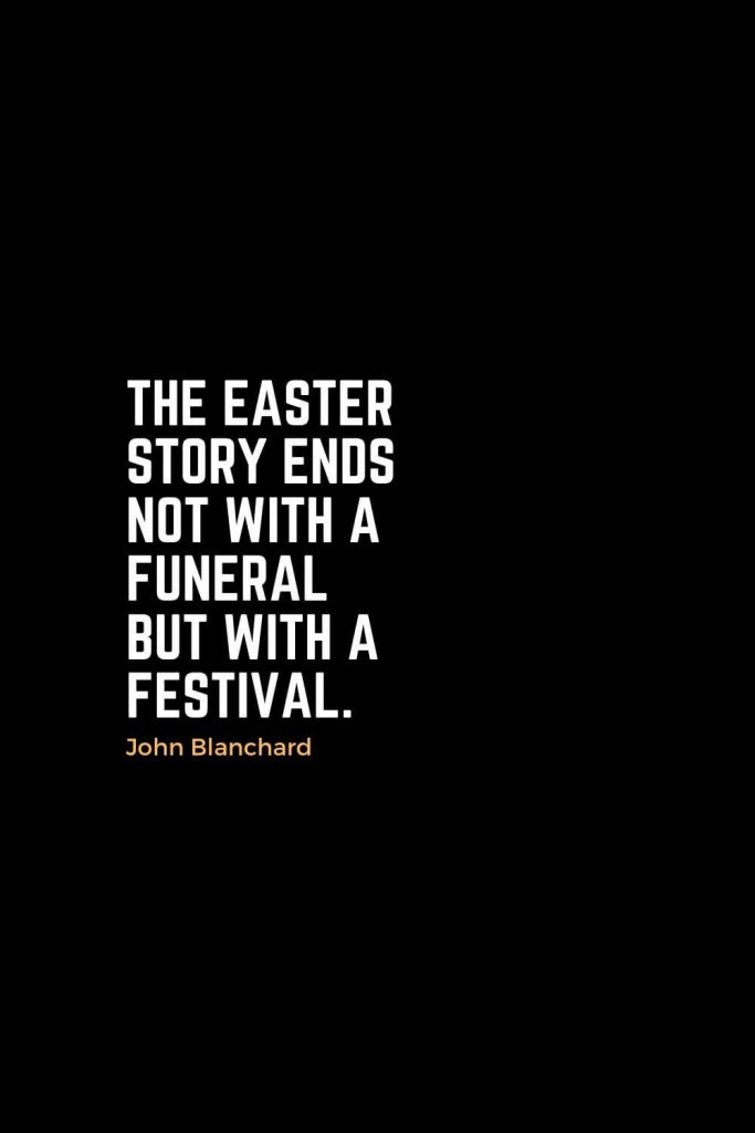 Motivational Christian Quotes (39): The Easter story ends not with a funeral but with a festival. - John Blanchard