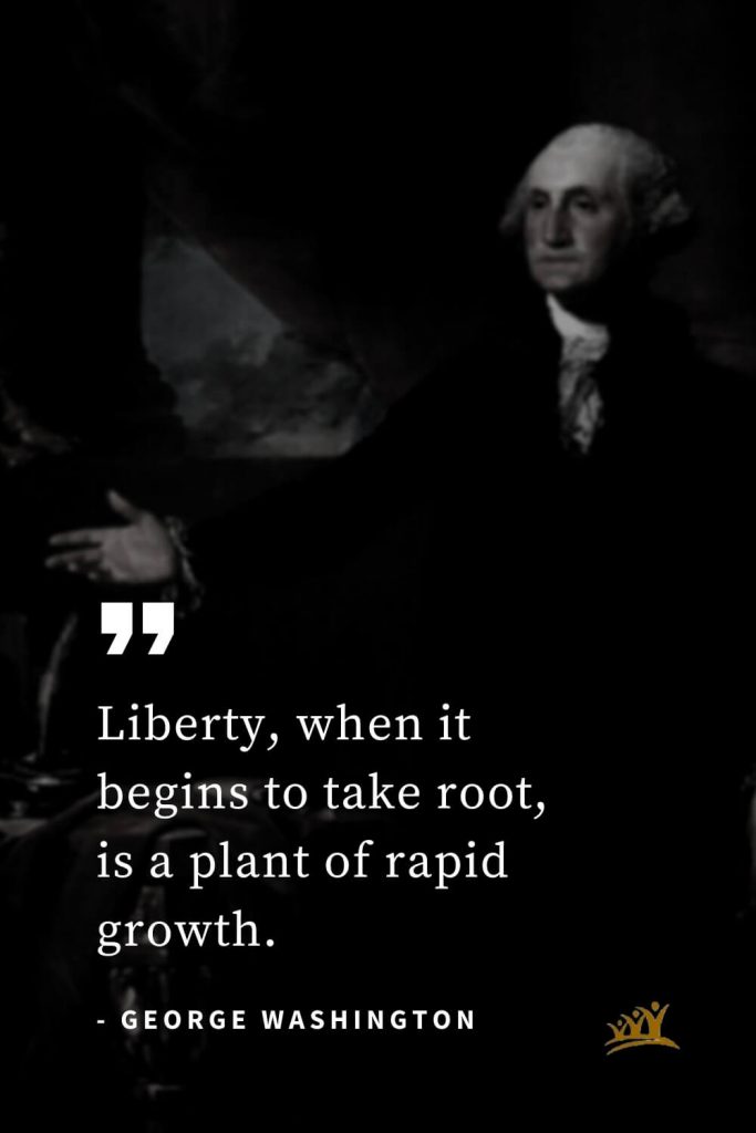 George Washington Quotes (34): Liberty, when it begins to take root, is a plant of rapid growth.