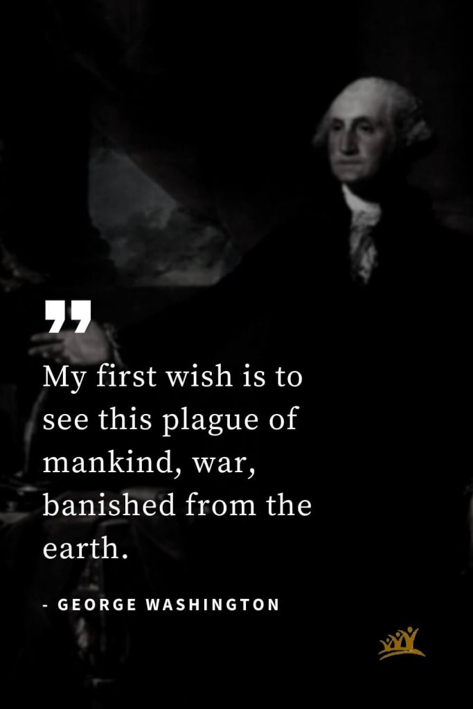 George Washington Quotes (36): My first wish is to see this plague of mankind, war, banished from the earth.