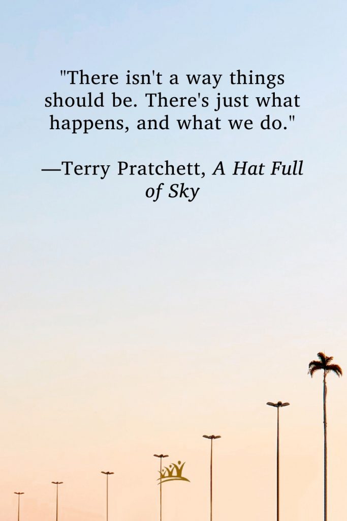 "There isn't a way things should be. There's just what happens, and what we do." —Terry Pratchett, A Hat Full of Sky