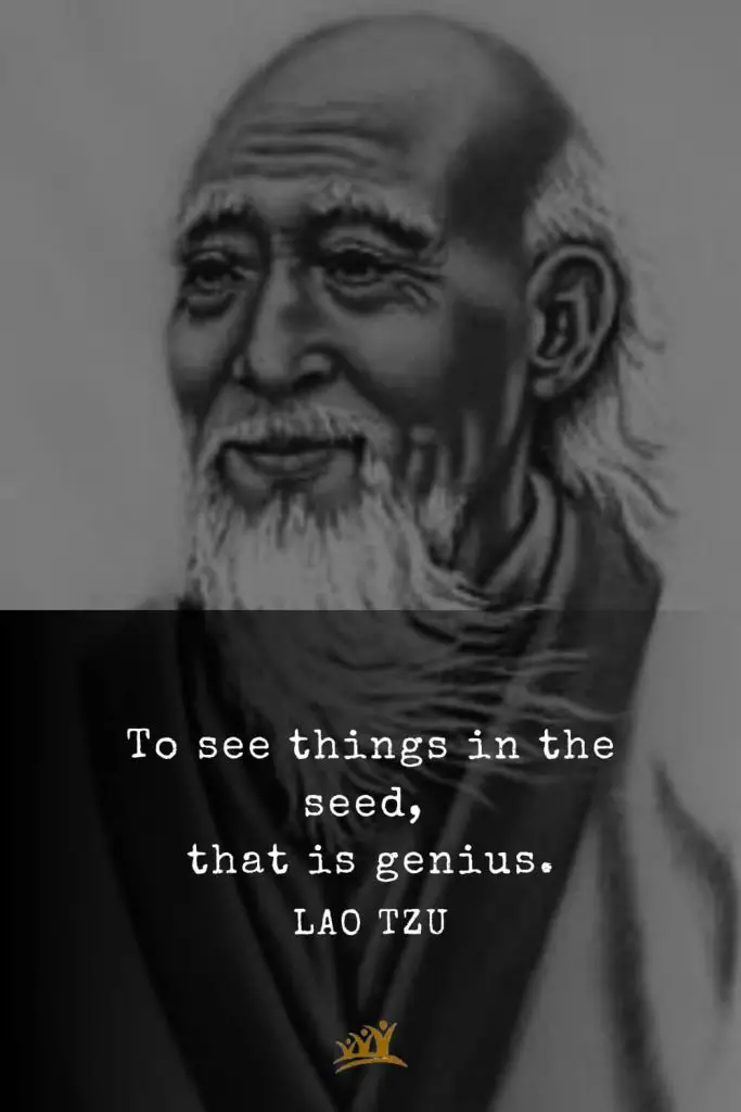 Lao Tzu Quotes (79): To see things in the seed, that is genius.