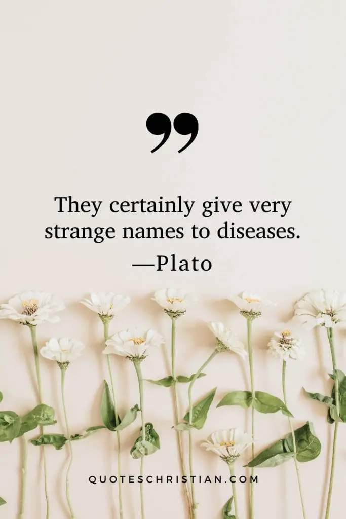 Quotes By Plato: They certainly give very strange names to diseases.