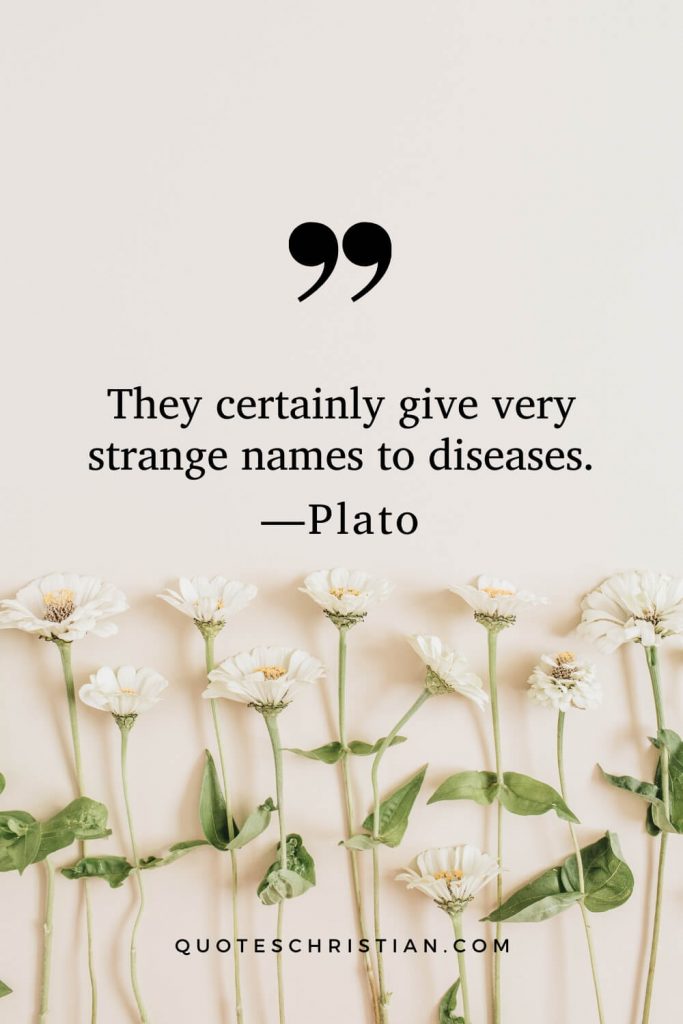 Quotes By Plato: They certainly give very strange names to diseases.