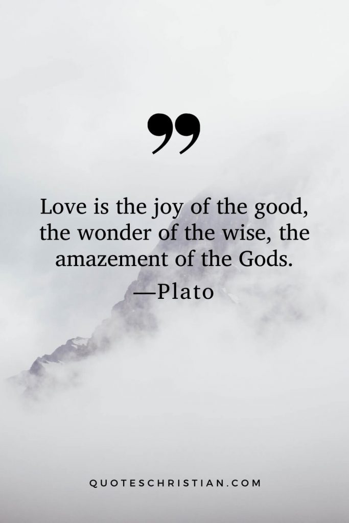 Quotes By Plato: Love is the joy of the good, the wonder of the wise, the amazement of the Gods.