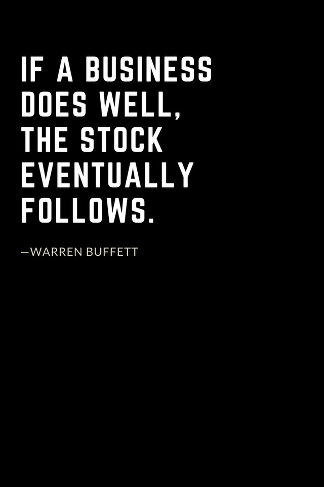 Warren Buffett Quotes (12): If a business does well, the stock eventually follows.