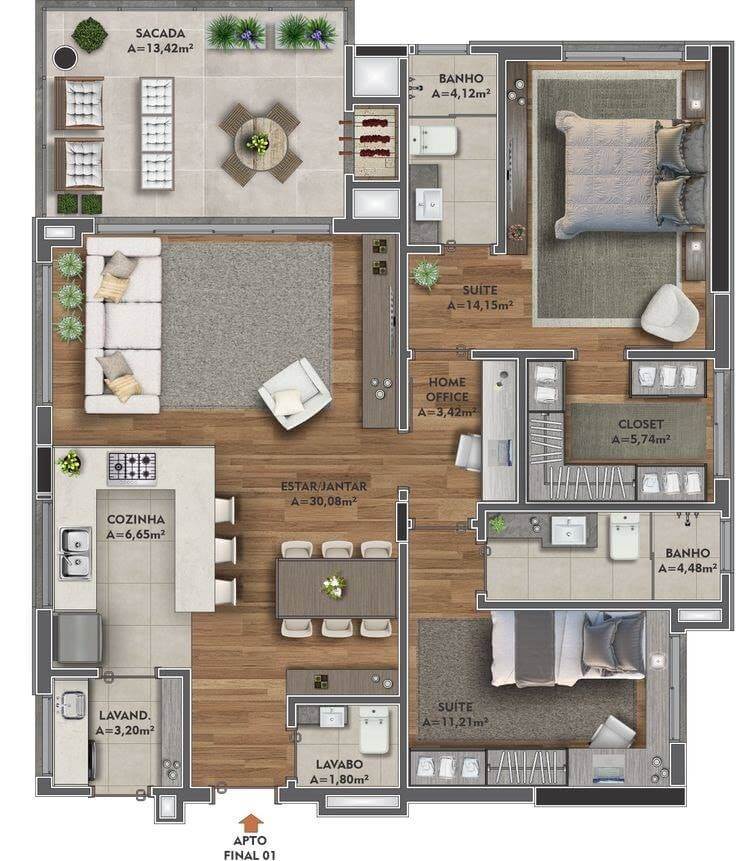 3D Floor Plan Ideas (20)