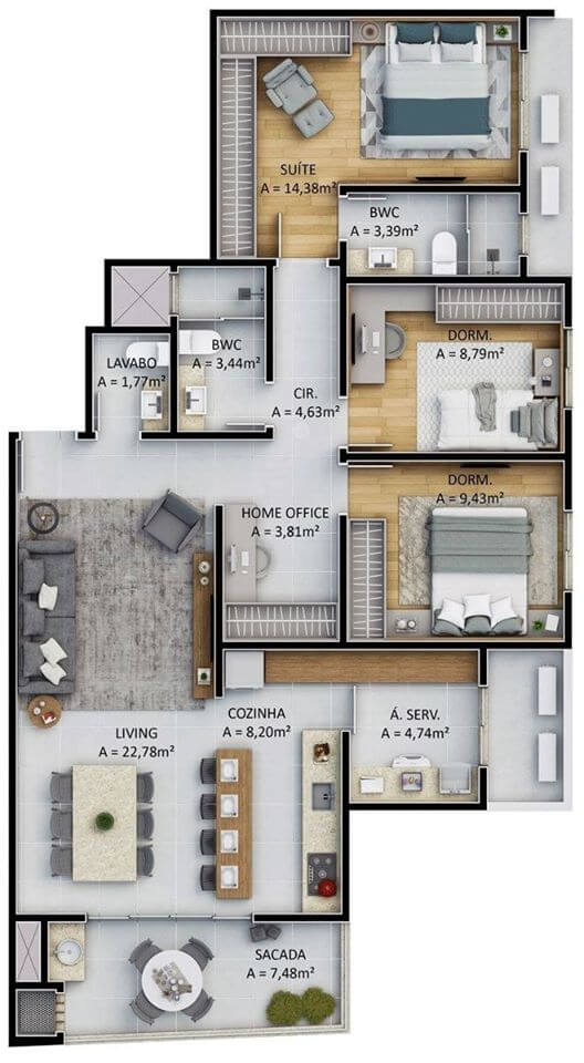 3D Floor Plan Ideas (28)