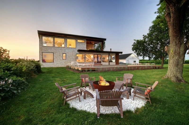 Backyard fire pit in a vineyard.