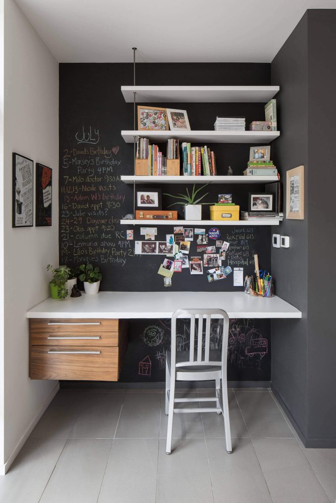 Chalk painted desk nook