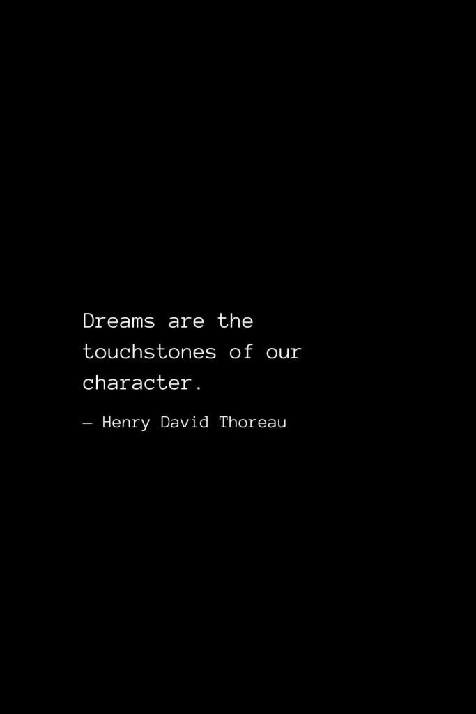 Dreams are the touchstones of our character. — Henry David Thoreau