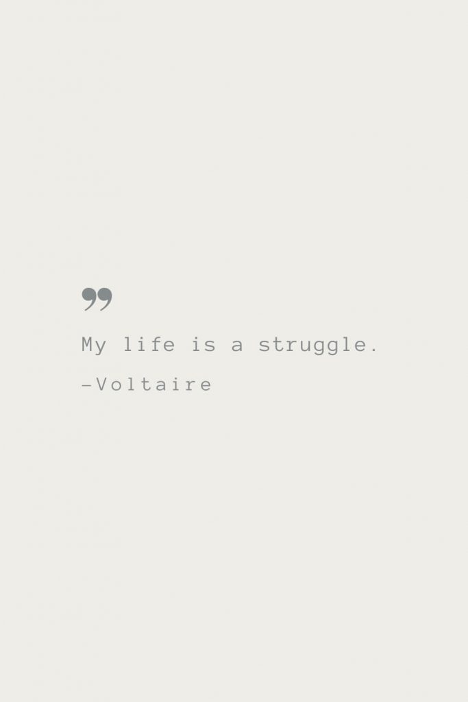 My life is a struggle. –Voltaire