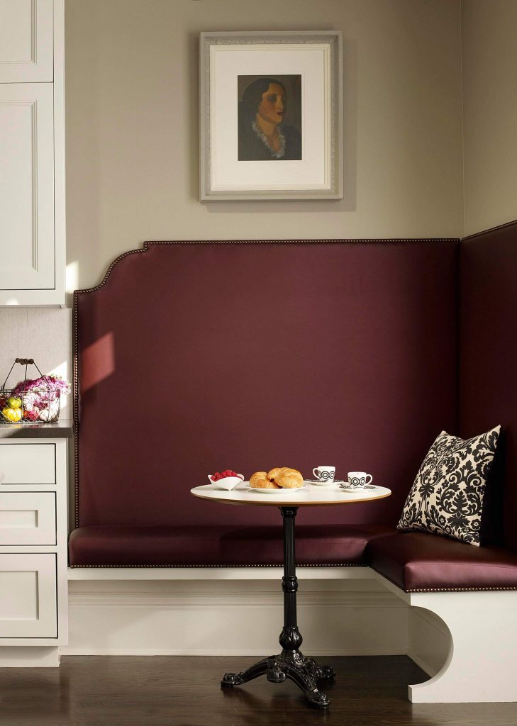 This purple banquette in San Francisco was created by designer Steven Miller