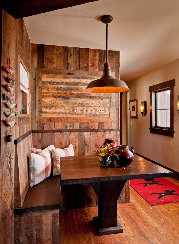 rustic breakfast banquette for a ranch home located in Steamboat Springs, Colorado