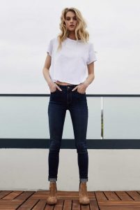 High Rise Skinny Jeans In Dark Indigo