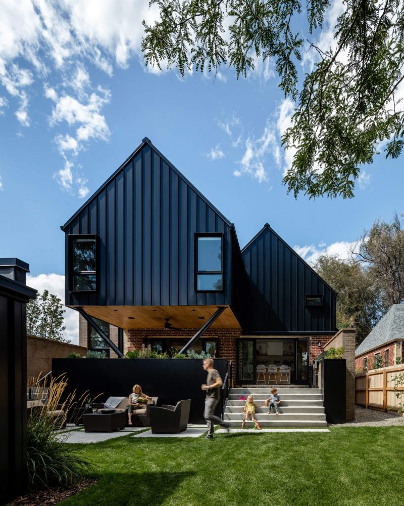 Black exterior and gable roofline