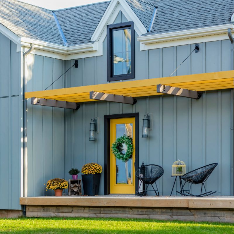 Brackets and timber slats to block your windows from the intense summer sun