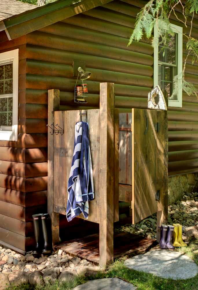 Minnesota outdoor shower by BeDe Design