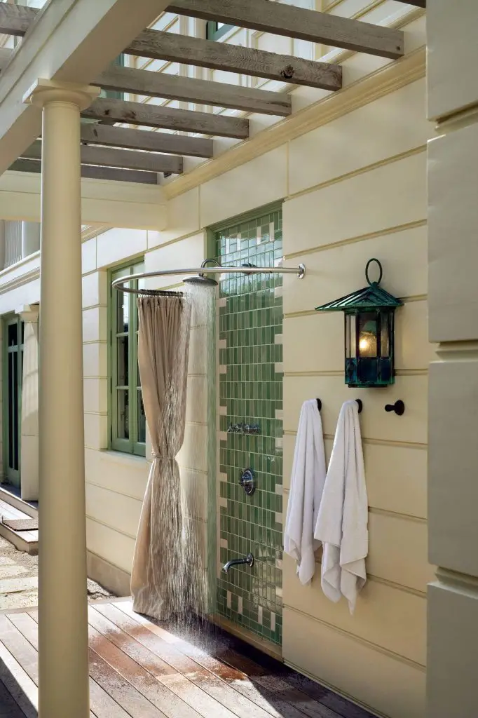 Outdoor shower at a Florida beach home