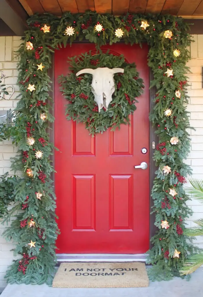 The spirit of Texas shines through on this festive door.